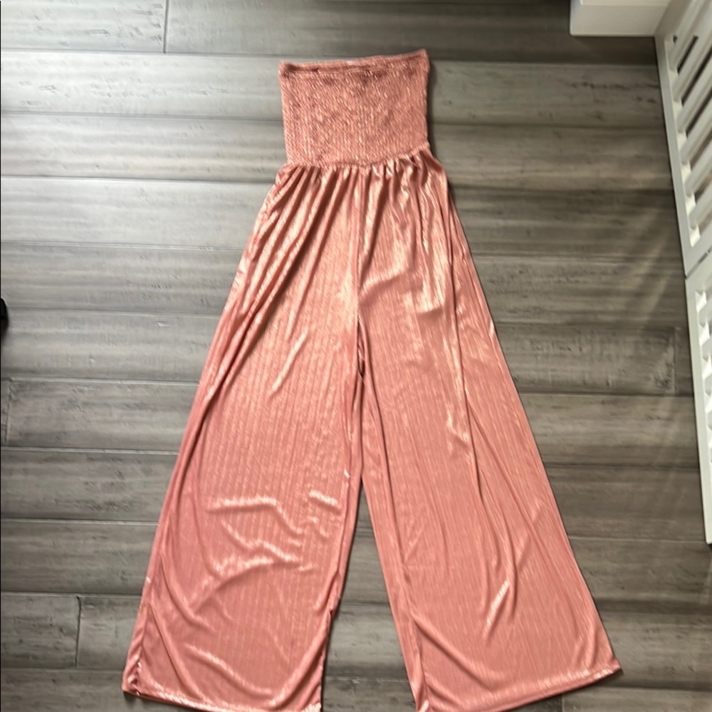 Fantastic Fawn Rose Gold Palazzo Jumpsuit
